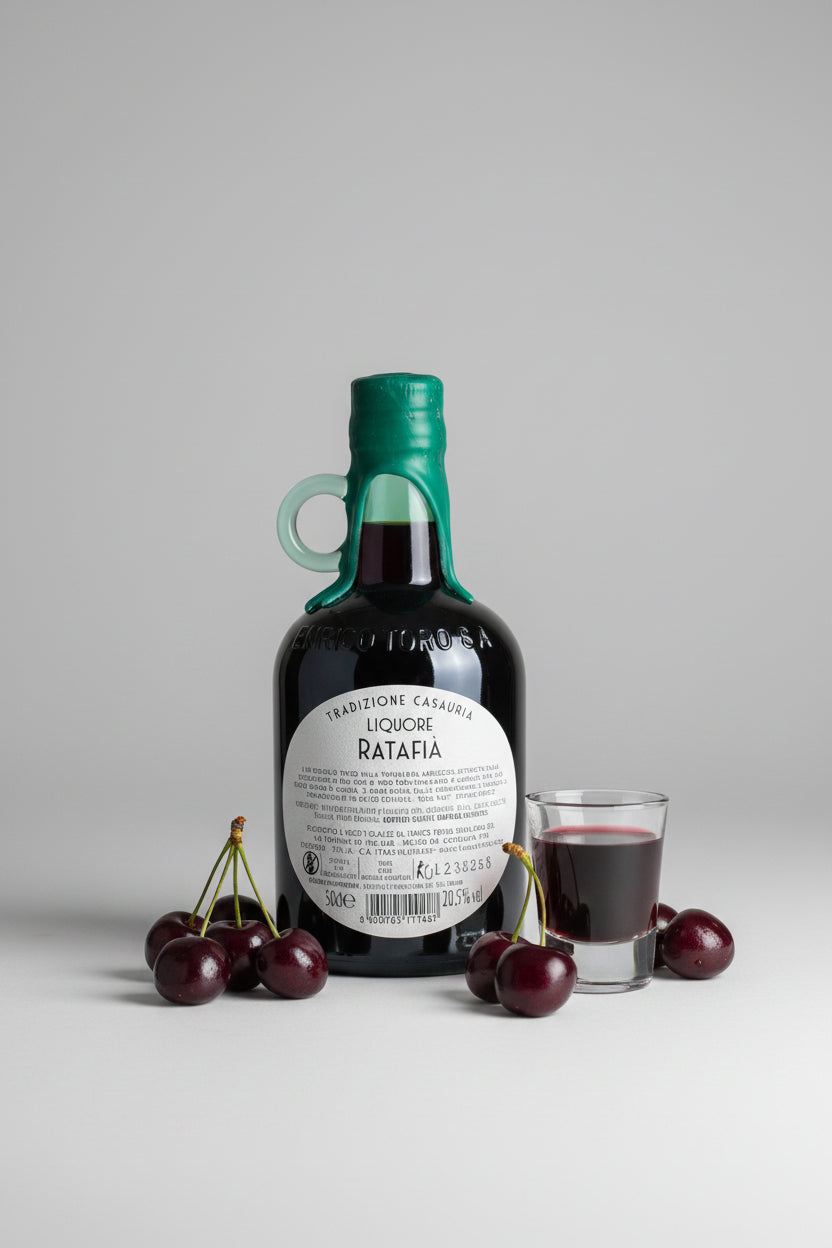 bottiglia di liquore ratafìa etichetta