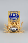 Confezione Mezzi Rigatoni artigianali Cav. Giuseppe Cocco, Fara San Martino Abruzzo, trafila ruvida di bronzo, selezionati dalla bottega Fratelli Belfiore di Vasto