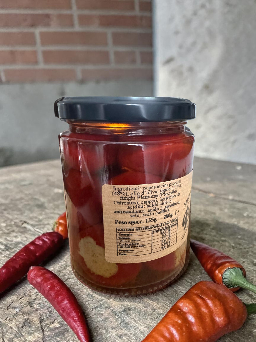 Hot Chili Peppers Stuffed with Tuna in Oil