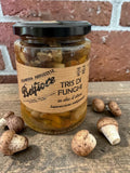 Vasetto di tris di funghi misti in olio d'oliva artigianale Fratelli Belfiore, Salumeria Abruzzese di Vasto"